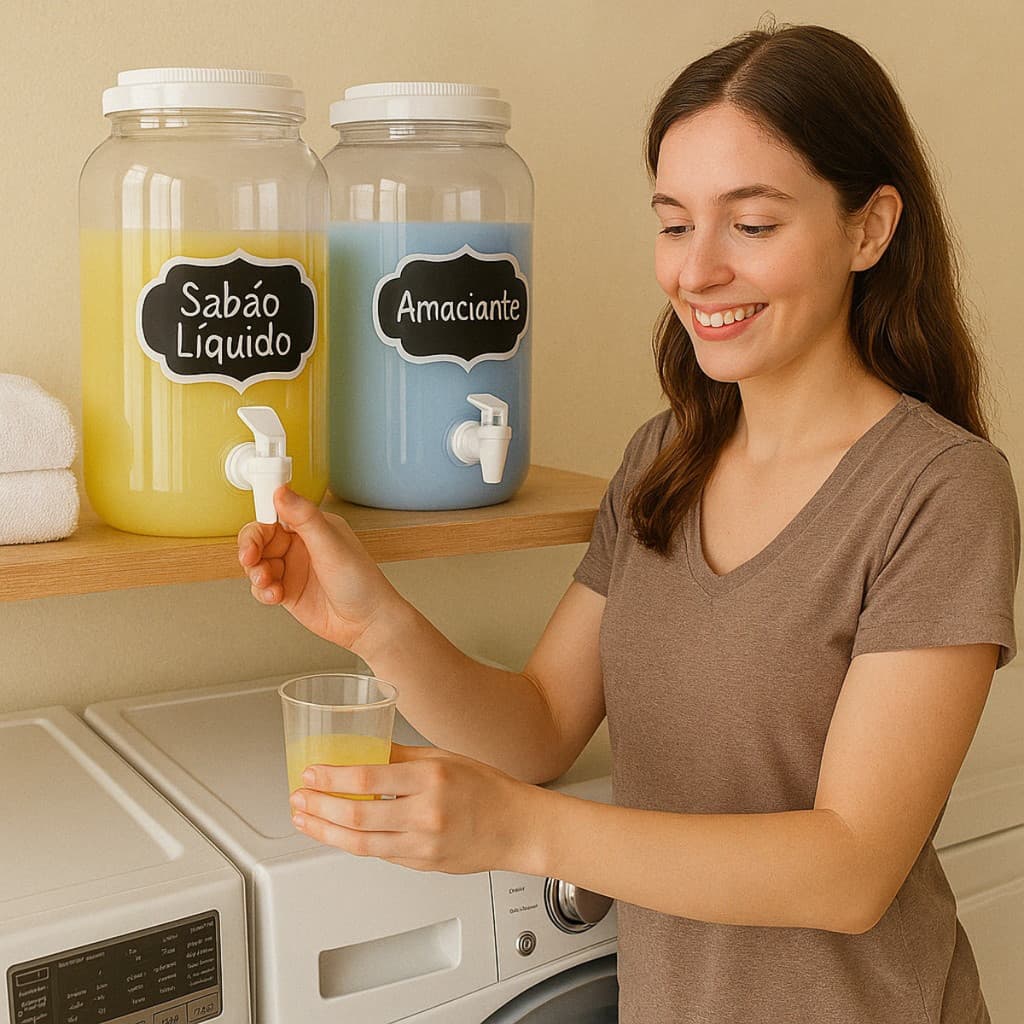 Kit Conjunto 3 Suqueira Para 3,6 Litros Com Tampa e Torneira Serve Para Produtos Limpeza Amaciante