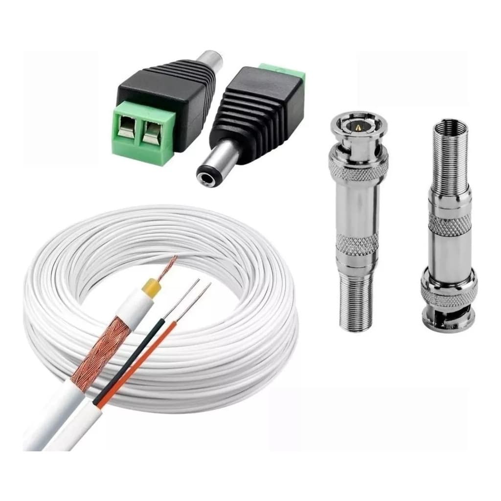 Kit P/ Instalação 2 Câmeras C/ Cabo Cftv + Bnc + P4 B5221