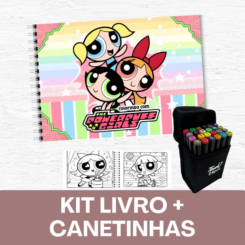 Colorir PODEROSAS | Livro 50 Folhas Grossas com Capa Dura + Canetinhas