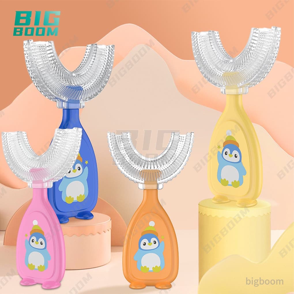 Escova de dentes em forma de U para crianças de 2 a 12 anos