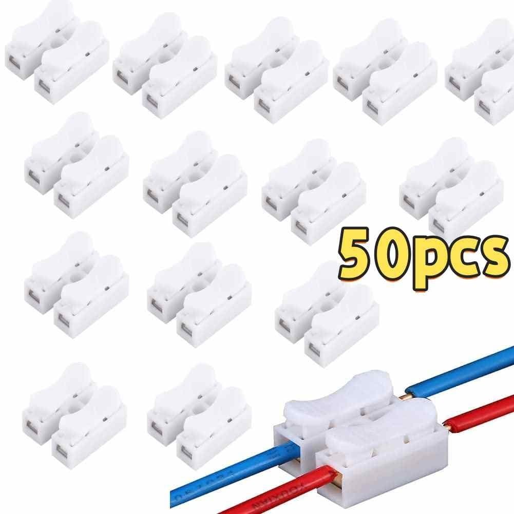 50/100 Conector de PressÃo 2 via para fios duplo Emenda Sem Solda Sem Parafusos