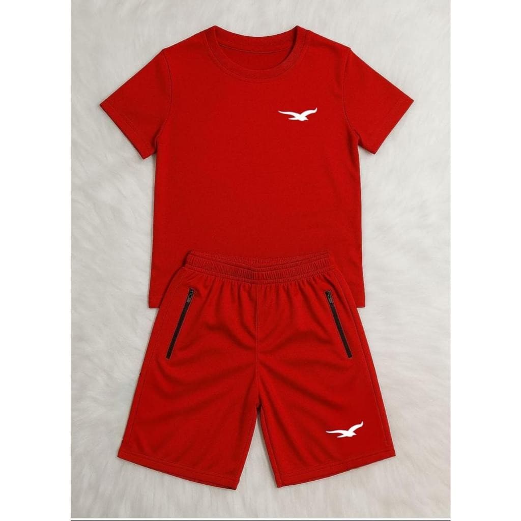 KIT Infantil Camiseta e Bermuda Elastano E Juvenil Masculino Com Elástico e BOLSOS  04 á 16