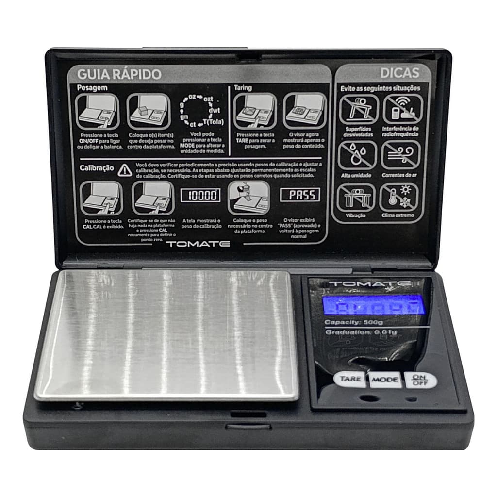 Balança Digital 500g Precisão 0,01g Ideal Para Ourives