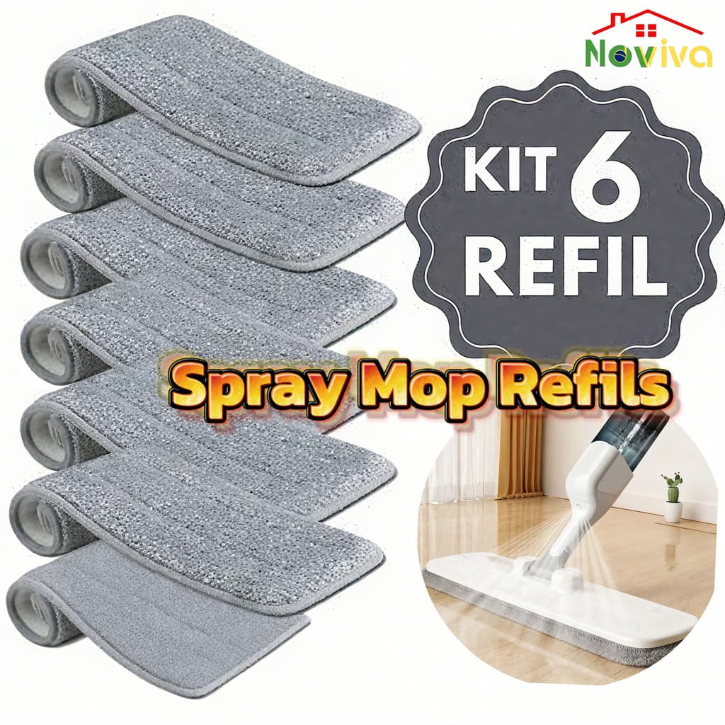 Refil Mop Spray Magica | Esfregão Rodo | Refil de Microfibra -Escolha a Quantidade