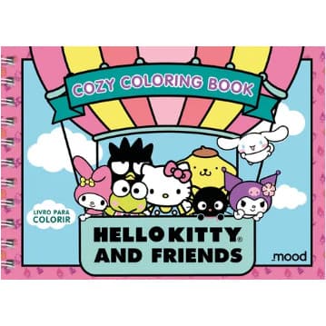 Livro Hello Kitty And Friends Cozy Coloring Book, Capa Dura, Em Português, 2025
