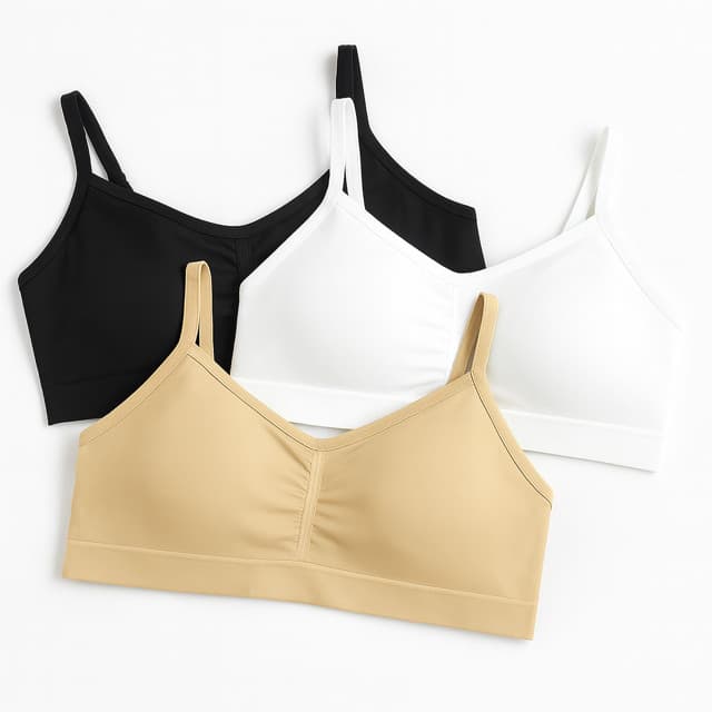 Sutiã Sem Costura Com Bojo e Alças Finas Elástico Confortável Lingerie Top Basic+ Premium