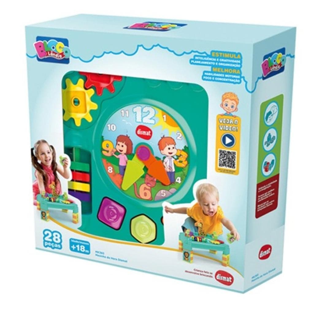 Mesa Infantil Com Altura Regulável E Relógio 28 Peças