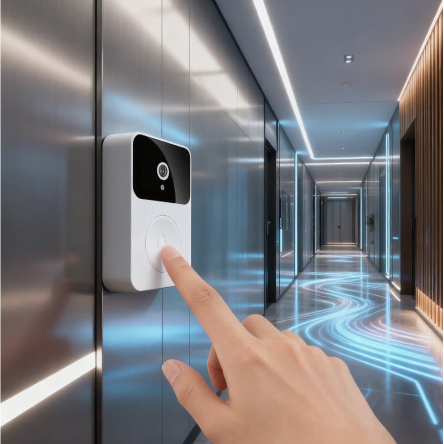 Campainha Com Câmera Vídeo Porteiro Sem Fio Wi-Fi HD Inteligente Smart Home Vê Pelo Celular Recarregável