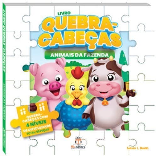Livro Quebra-Cabeça Grande - Animais da Fazenda - Blu Editora