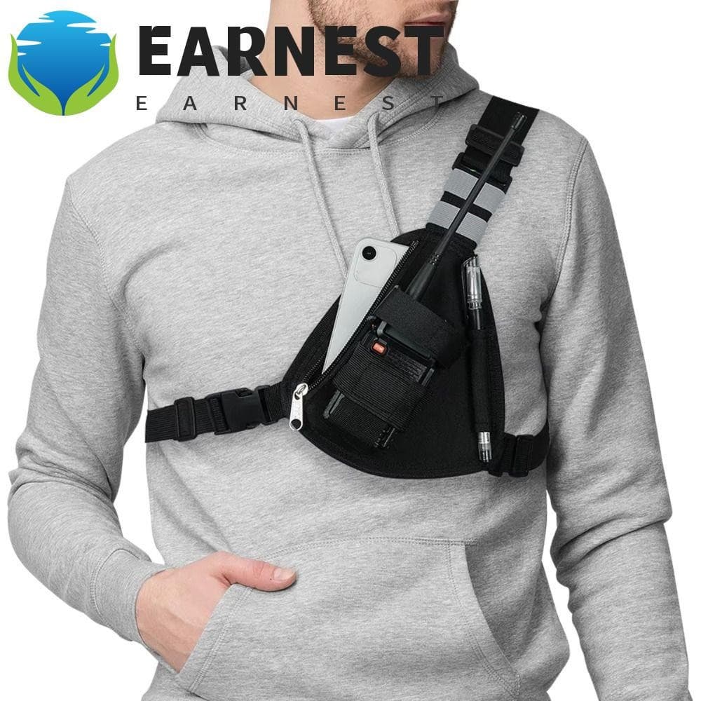 Pacote De Arnês Para Rádio EARNEST , Bolsa Walkie Talkie Ajustável Em Tecido Oxford Crossbody