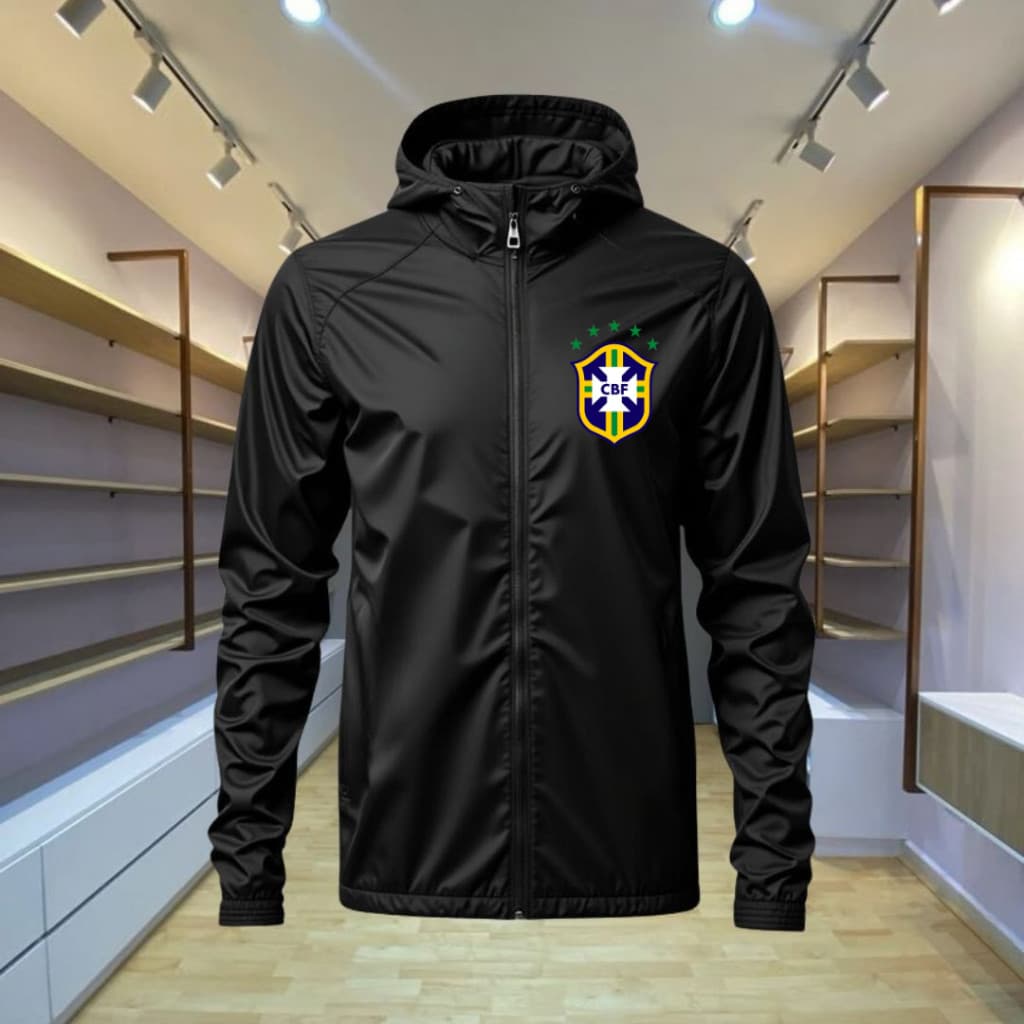 Jaqueta Masculina Blusa Corta Vento Motoqueiro Impermeável Selecao Brasileira Brasil