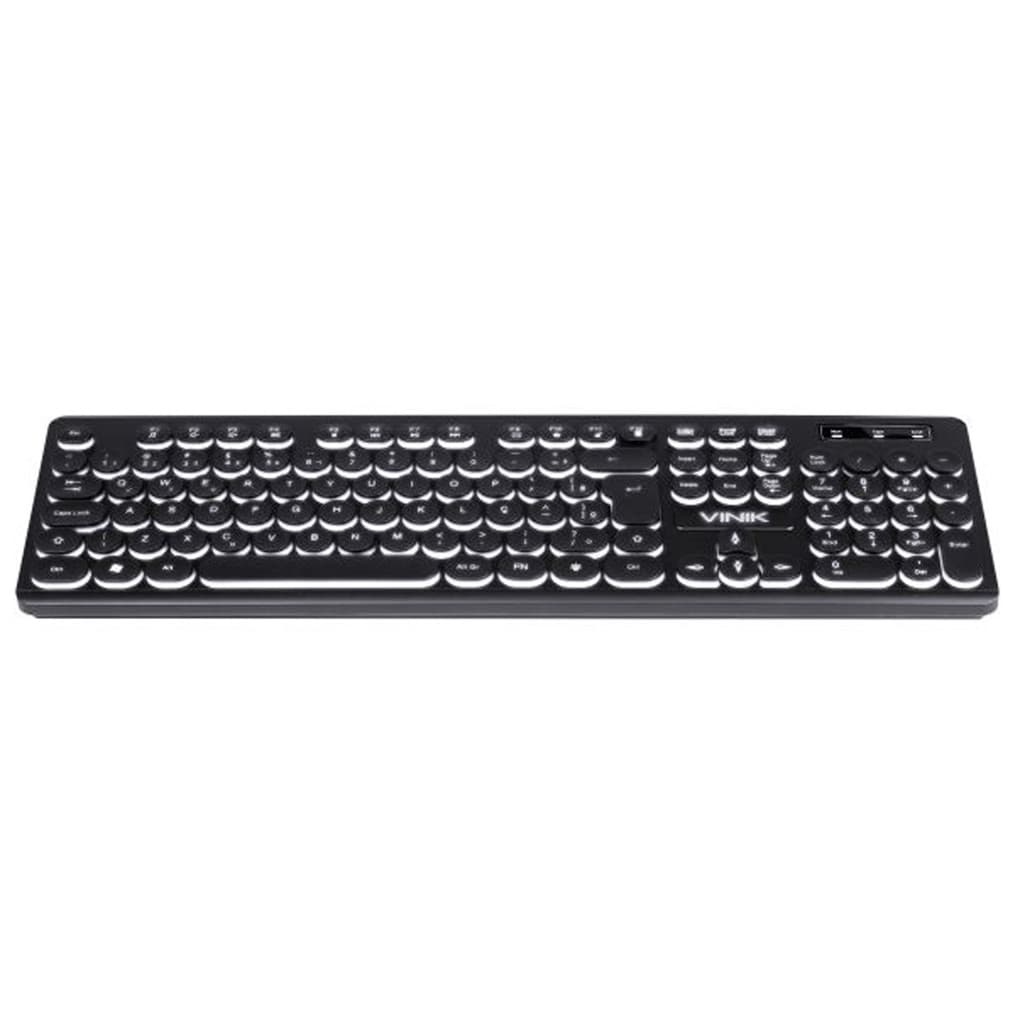 Teclado USB PRETO Slim LED Branco c/ Teclas Retro VINIK 