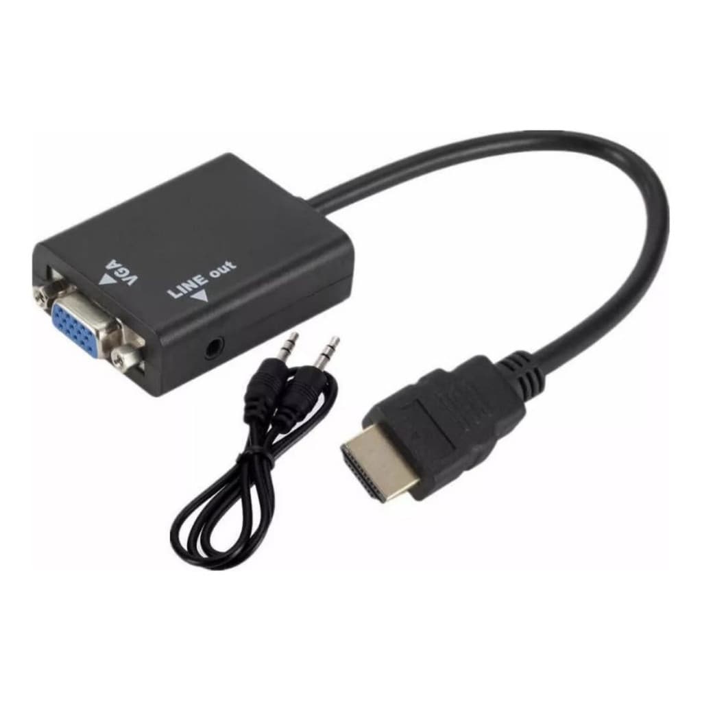 Cabo Conversor Adaptador Hdmi Para Vga Com Saída P2 Áudio