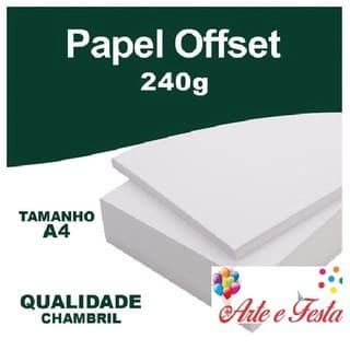 Papel Offset  Chambril 240g A4. (100 folhas)