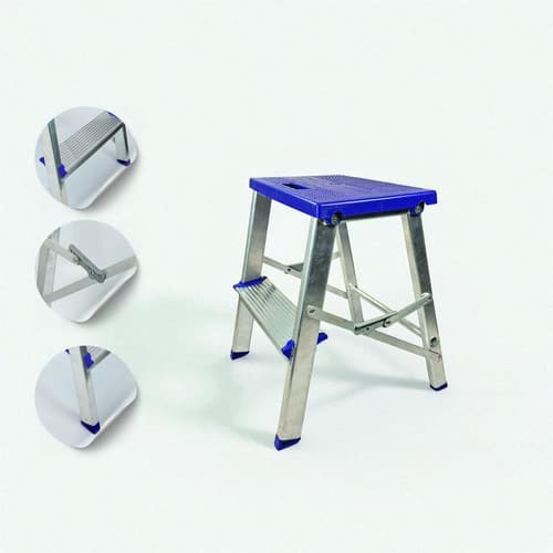 Escada Banqueta de Alumínio 2 Degraus Voima - Leve, Dobrável e Segura