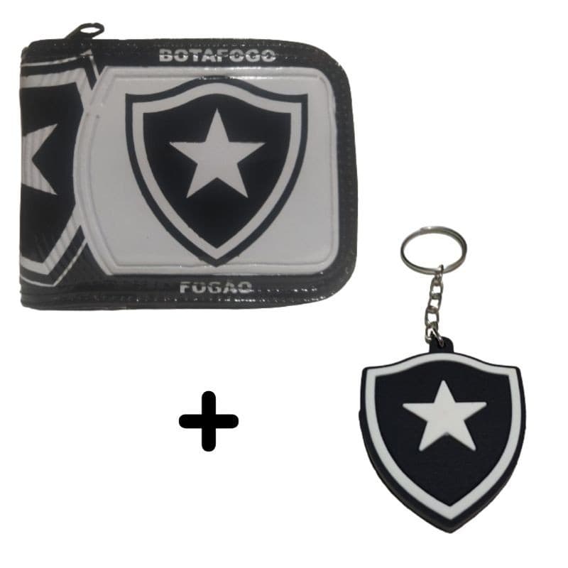 Kit Carteira Masculina + Chaveiro Emborrachado do Botafogo Time de Futebol Brasileirão Para Presente