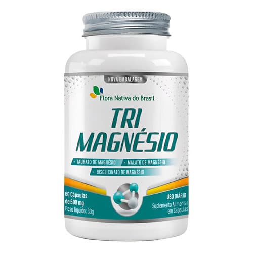 Tri Magnésio 60 Capsulas (500ml Cada) - Flora Nativa Sem Sabor