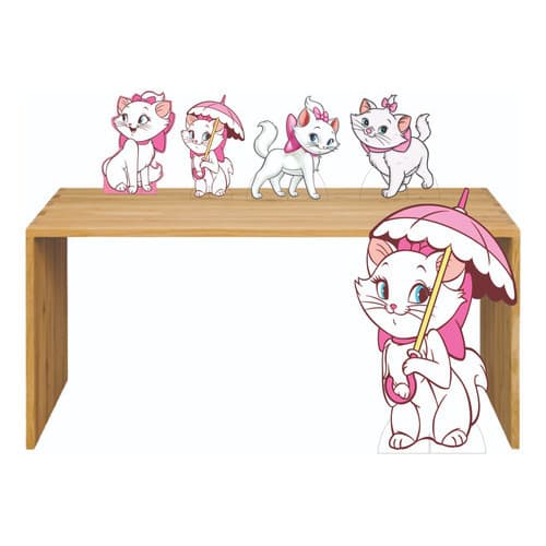 Kit Display Gatinha Marie 1 Peça Chão + 4 Peças Mesa Totens