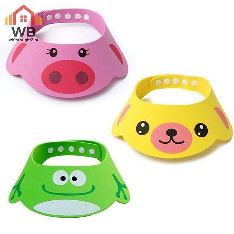 Chapéu De Viseira De Banho Infantil WBHG , Chuveiro De Bebê Ajustável Protege Shampoo Lavagem De Cabelo .