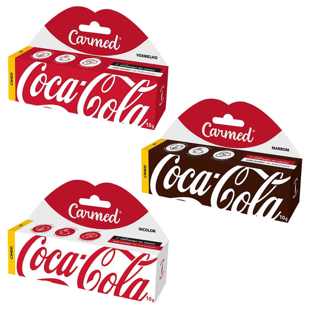 Kit 3 und Hidratante Labial Carmed Coca-Cola 10g
