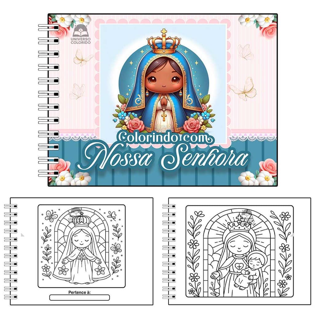 Livro de Colorir NOSSA SENHORA APARECIDA 50 Folhas Capa Dura Azul