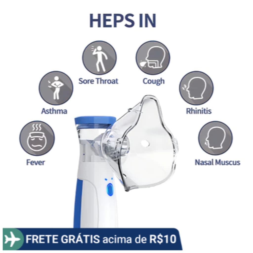 Inalador Ultrassônico Portátil , Nebulizador Silencioso Com Névoa Ajustável Para Adultos E Crianças , Cuidados Nasais-LM