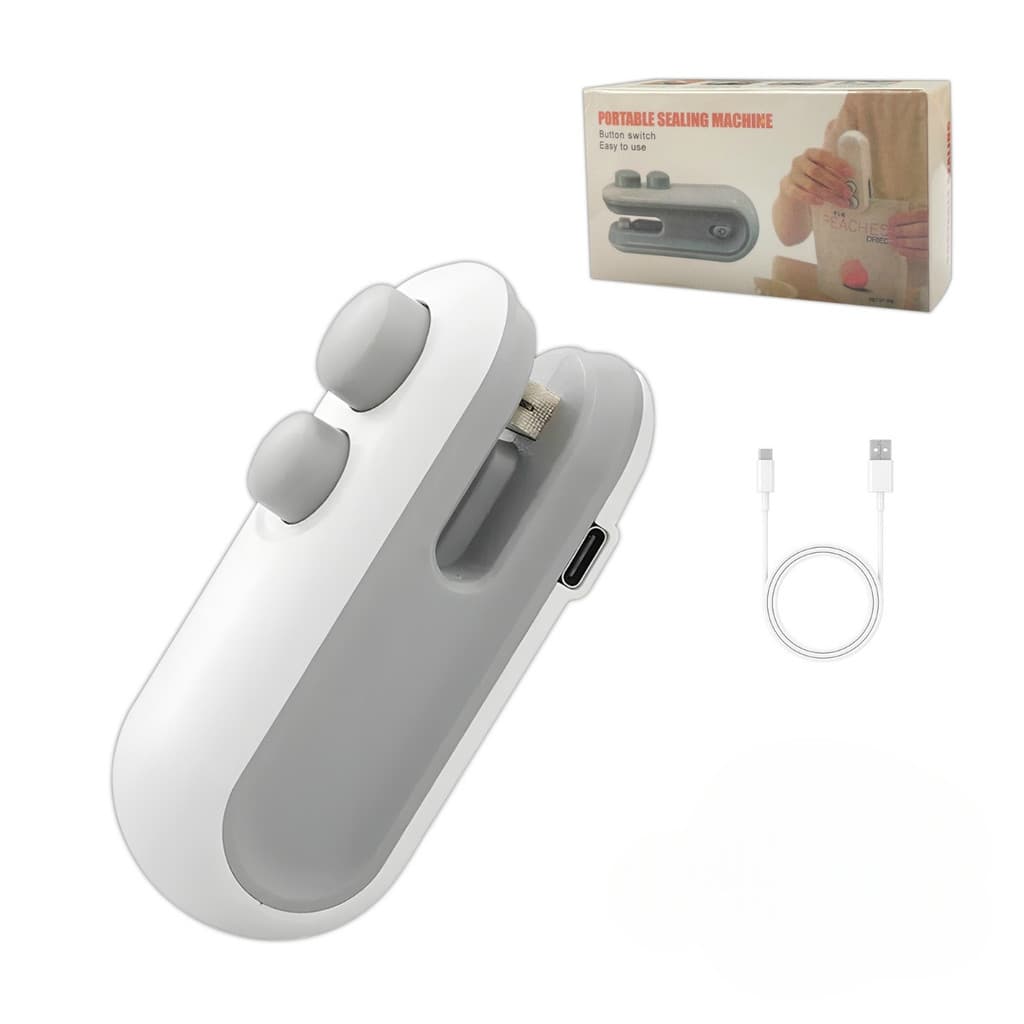 Mini máquina seladora de plástico recarregável para selagem de pilha de embalagens