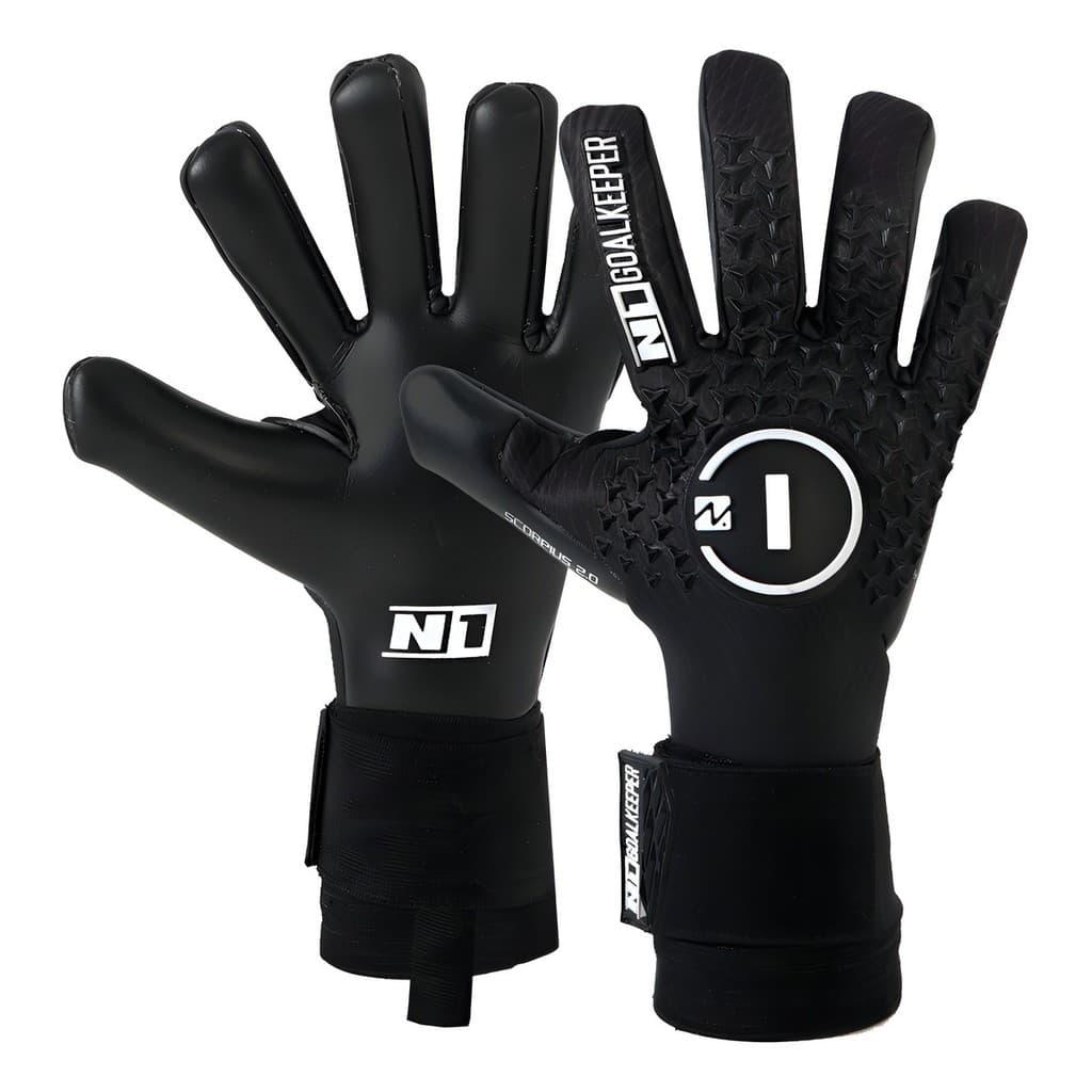 Luva De Goleiro Profissional N1 Scorpius 2.0 Com Brinde Corte Negativo Latex Alemão Grip Extremo