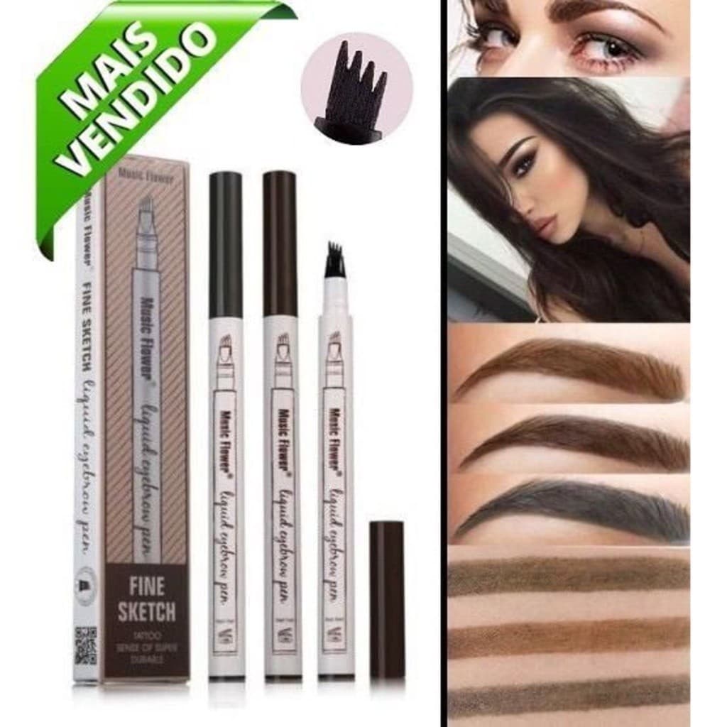Caneta Lápis Henna para Sobrancelhas com Efeito Microblading Realista