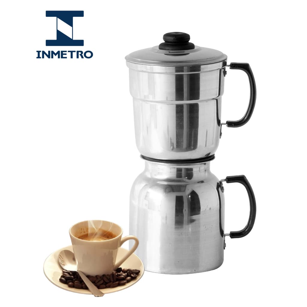 Cafeteira Grande 1,8L Alumínio POLIDO (produto certificado INMETRO)