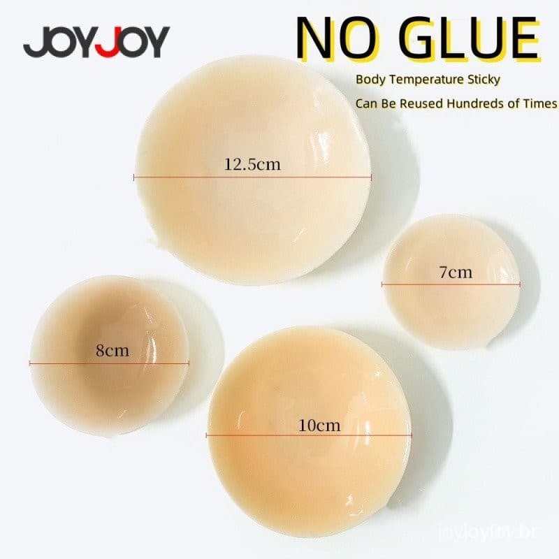 Protetor de Mamilo Silicone 10cm Sem Cola Sutiã Invisível Nubra Adesivo Reutilizável Acessórios, tapa mamilos adesivo