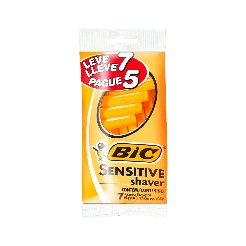 Aparelho Bic Barbear Sensitive Shaver Descartável Leve 7 Pague 5