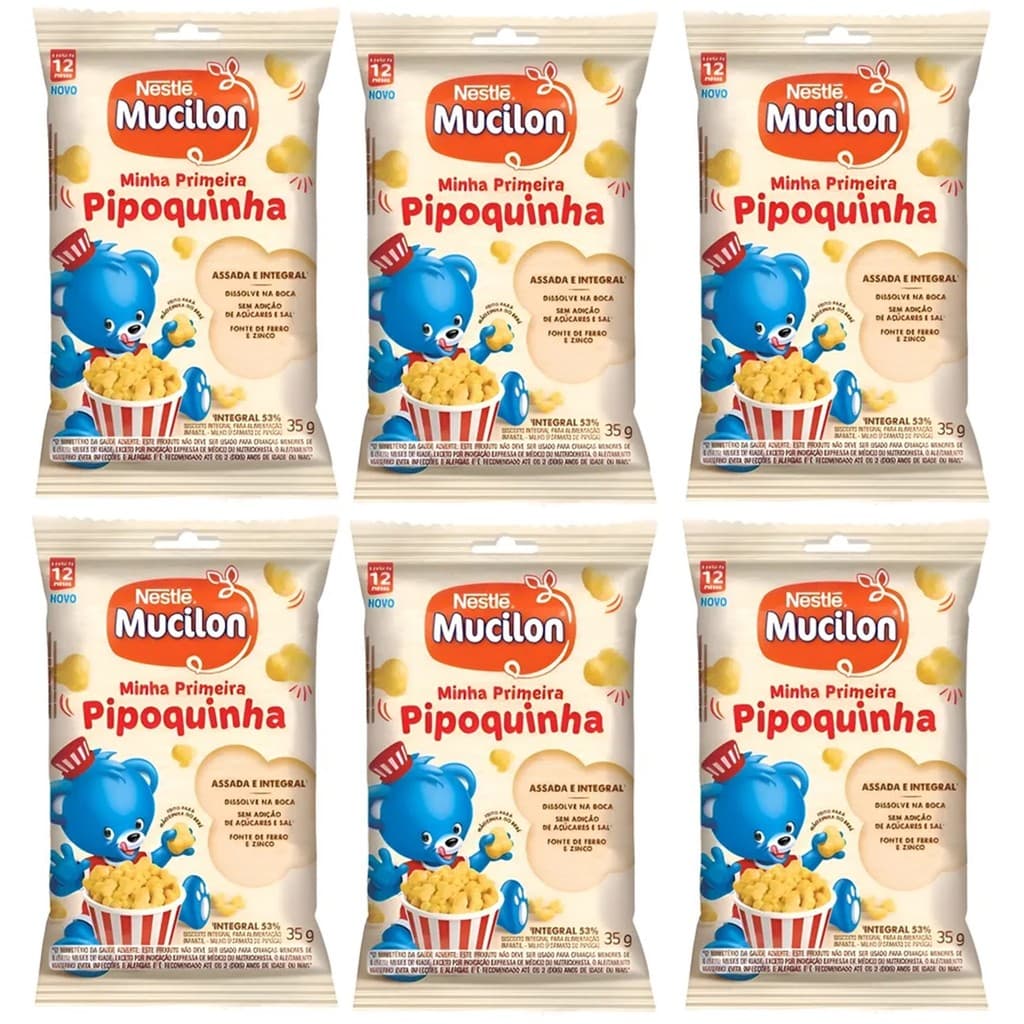 Mucilon Snack Milho Minha Primeira Pipoquinha 35g C/6
