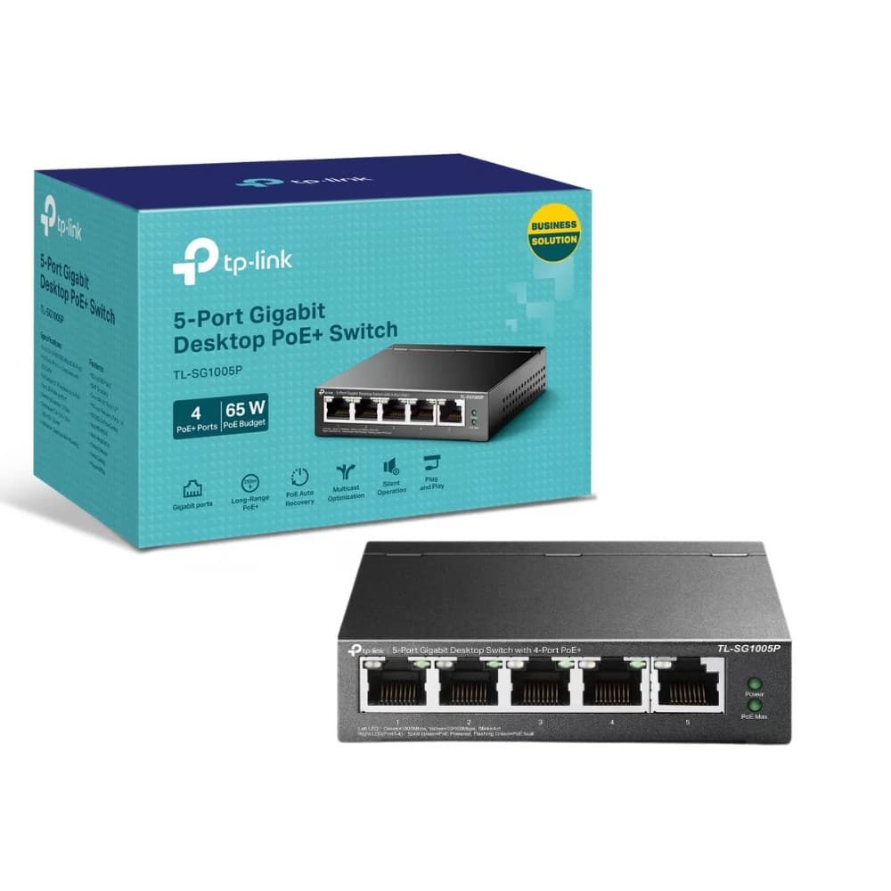 Switch de Mesa 5 Portas TL-SG1005P 10/100/1000Mbps Preto