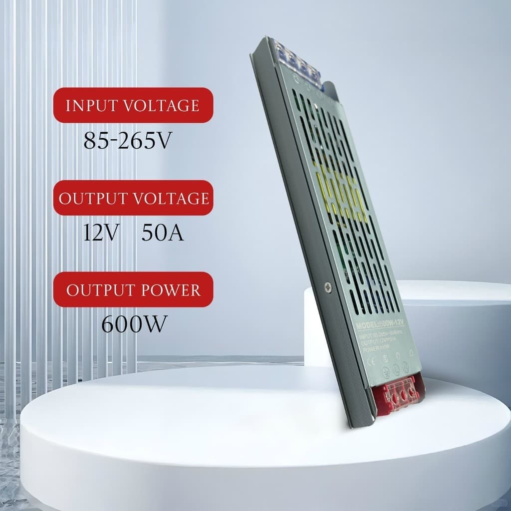 Fonte Chaveada Capa Preta 12v 50a 600w P/ Cftv Fita Led Som MARISA