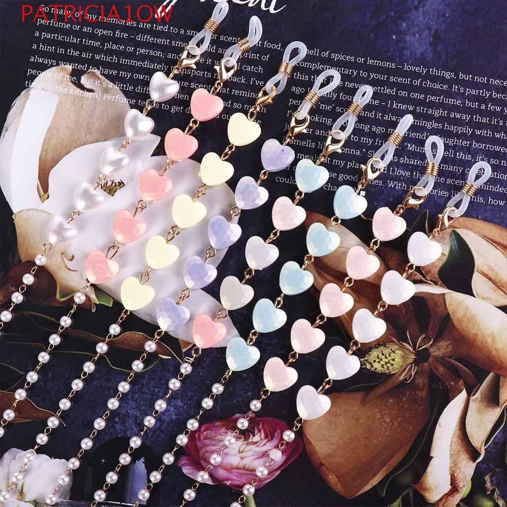 PATRICIA1OW Correntes De Óculos De Amor Coloridas Cor Dourada Cordão De Máscara De Corrente De Metal Anti-Perda