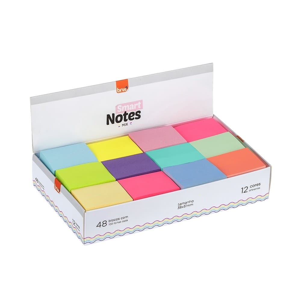 Bloco Smart Notes 38x51mm 100 fls Cores - BRW