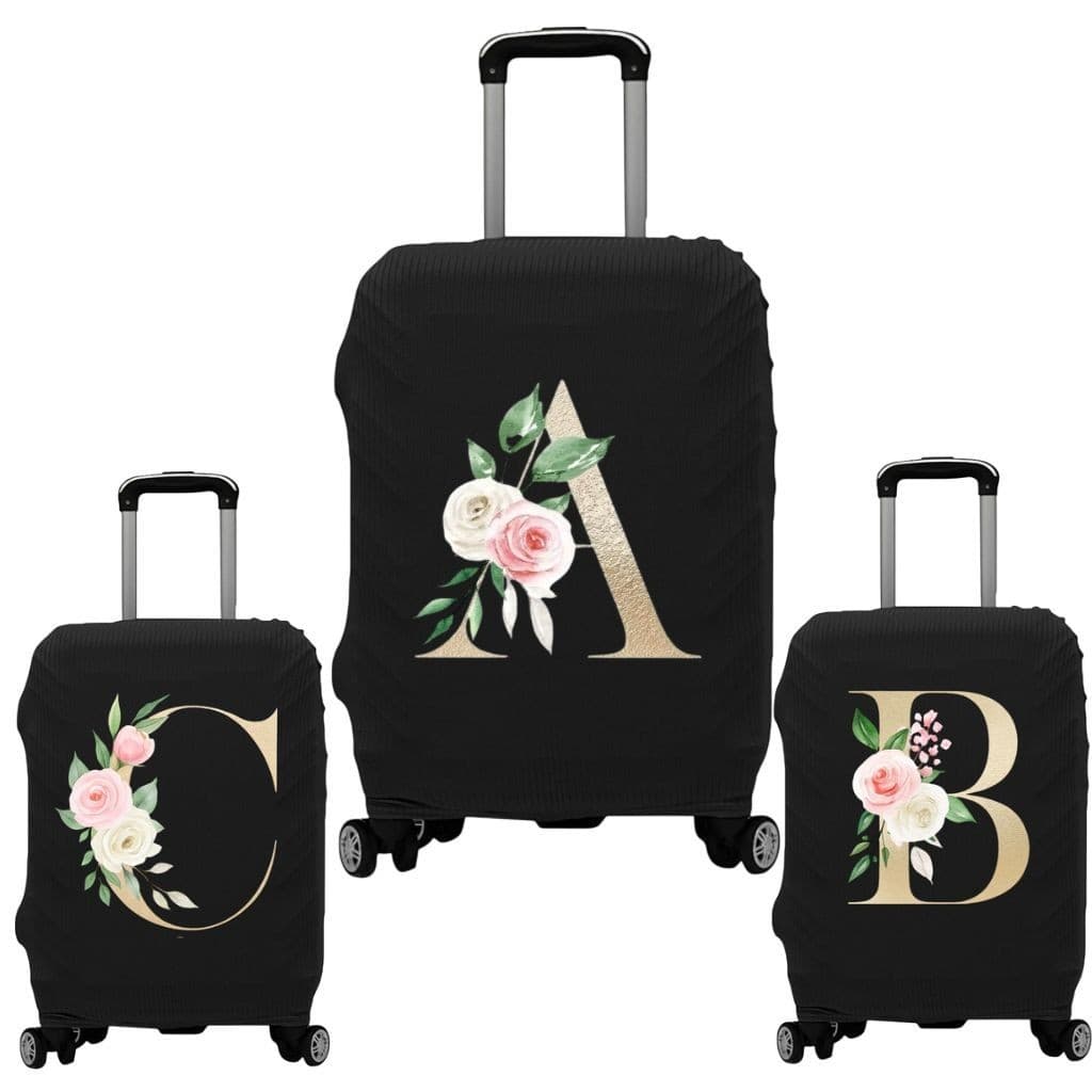 Capa de Mala Elastano Tecido Premium-Flores Delicadas-Capa de Bagagem