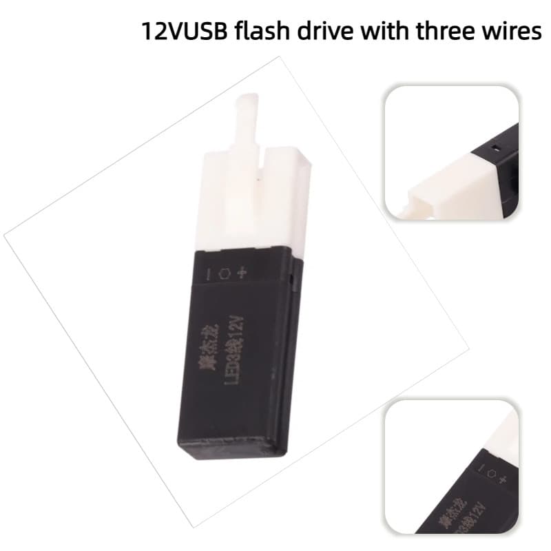 Universal 12V USB 3 Fios Pisca Motocicleta Carro Elétrico LED Iluminação Scooter Veículo Controlador De Sinal Volta