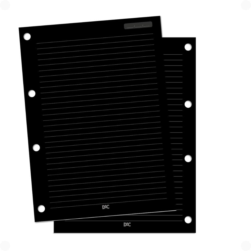 Refil Fichário Universitário Pautado - Folhas Pretas Linhas Brancas - DAC