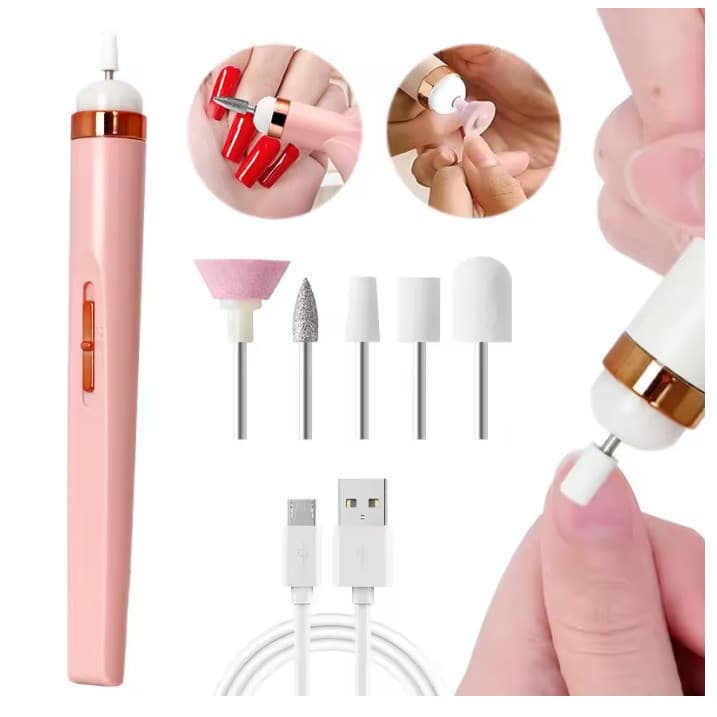 Lixador de Unha Recarregável Automático Ponta Intercambiável