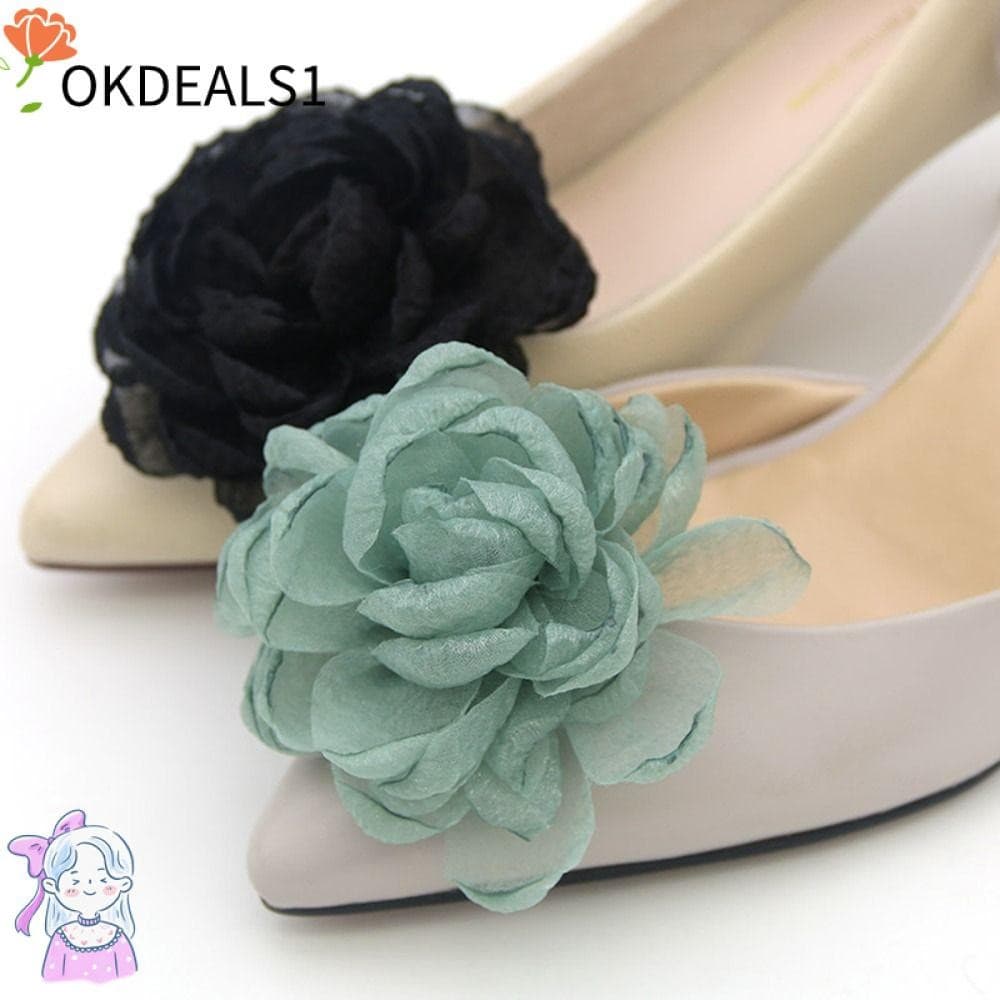 OKDEALS 2 Peças De Decoração De Sapato Clipe Acessórios De Flores Fivela De Charme De Casamento