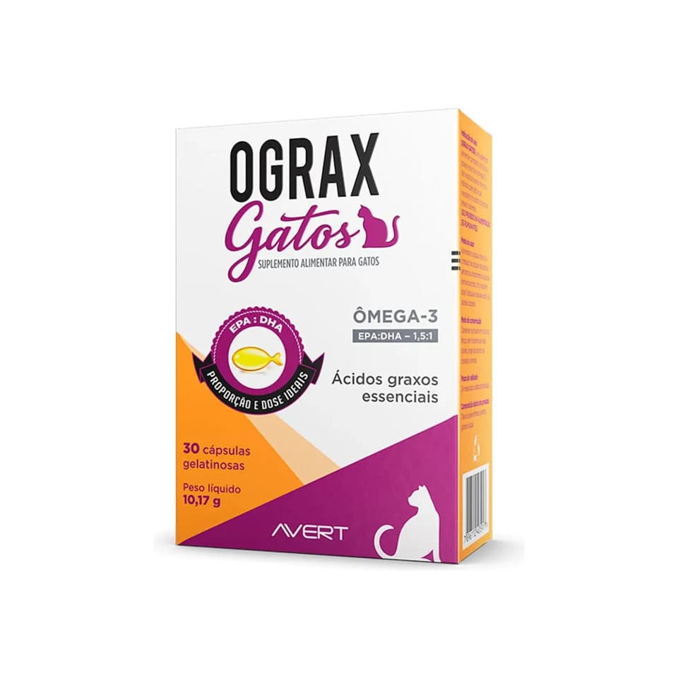 Ograx Gatos Suplemento Alimentar Para Gato 30 Cápsulas Avert
