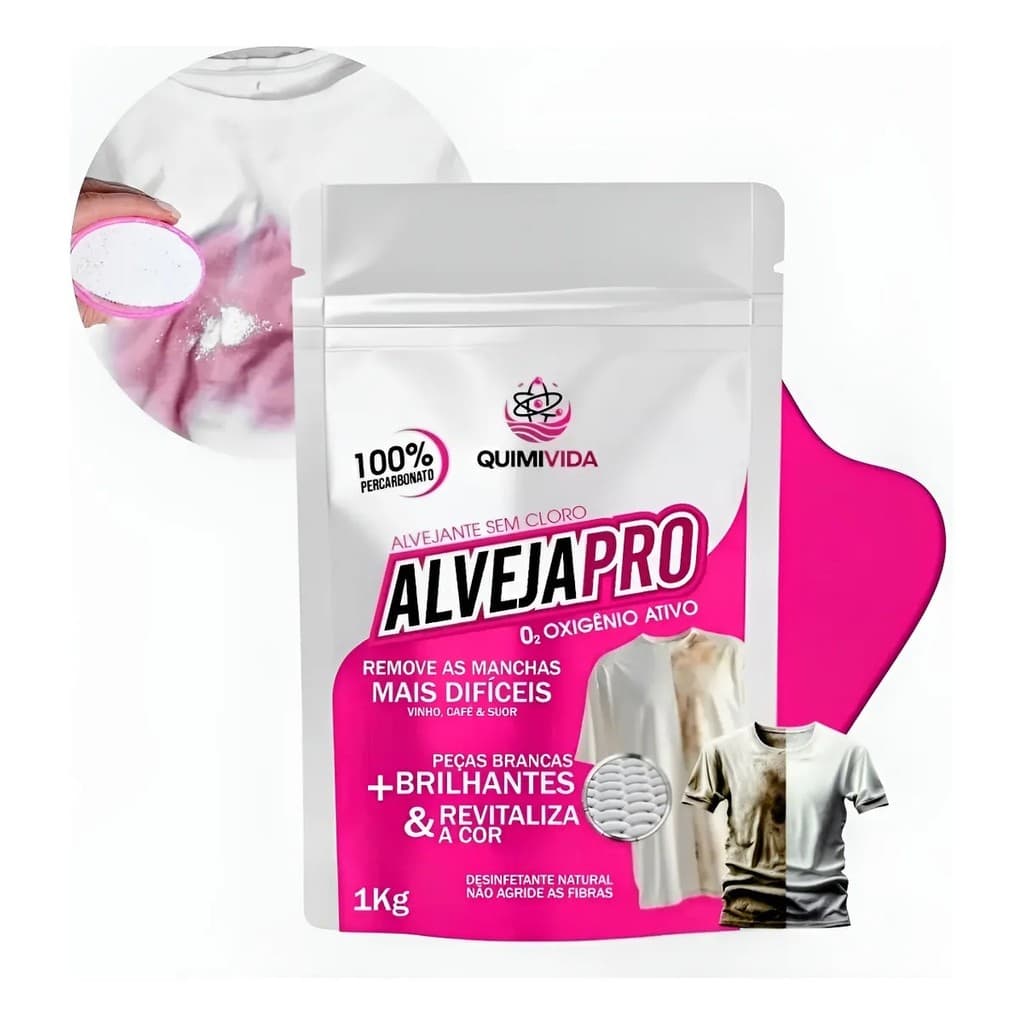 Kit 2 Percabonato Sódio Kg + 1 Litro - Tira Manchas Roupas