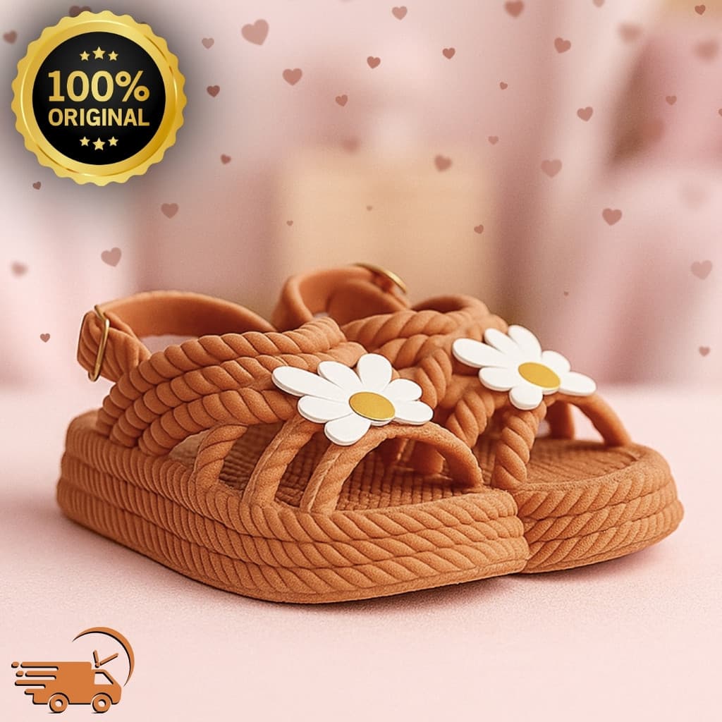 Papete Sandália Menina Margarida Leve e Feminina Baby Trança - Envio Imediato