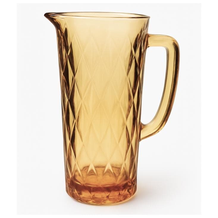 Jarra de Vidro Resistente Trabalhado com cabo e bico Stella 1,2 Litros Âmbar Agua Sucos Refrigerante