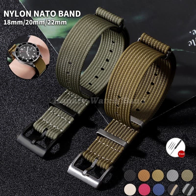 18mm 20mm 22mm Nylon NATO Faixa De Relógio Universal One Piece Loop Canvas Zulu Pulseira Militar Esporte Homens Mulheres