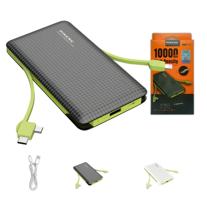 Carregador Portátil Power Bank 10000mah com 3 Saídas v8 iphone e type-c KD-956 Alex
