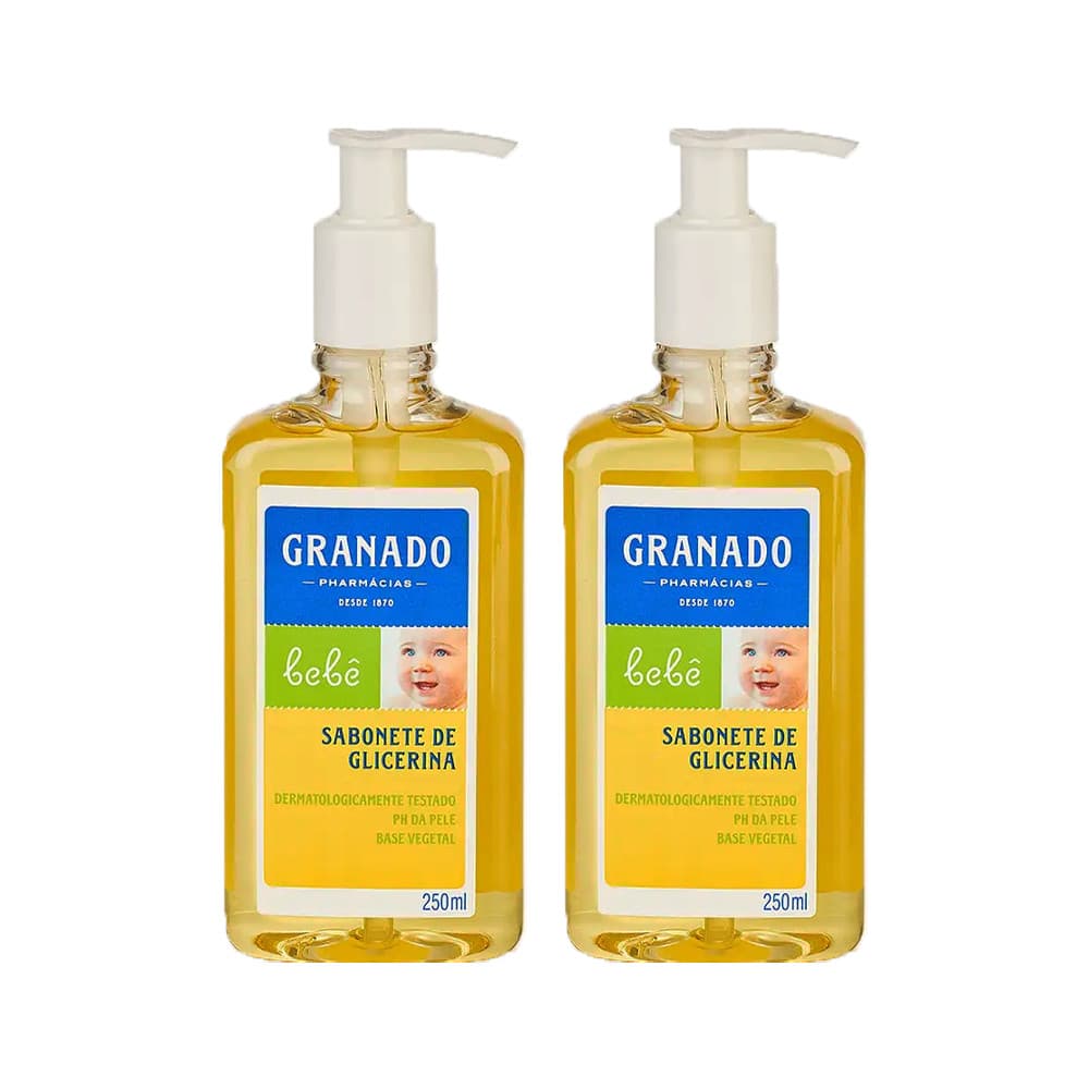  Kit  2 Sabonete Líquido de Glicerina Bebê Granado Tradicional 250ml 