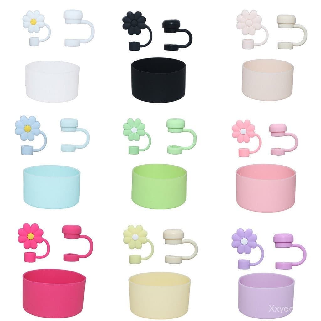 Botas de copo de Silicone tampa de palha conjunto de três peças capa Anti-poeira de palha de 10 mm